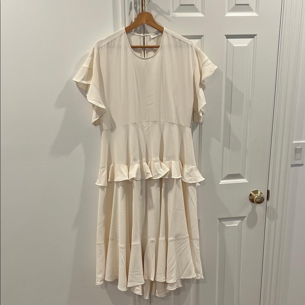 Zimmermann Cream Flutter Sleeve Dress
